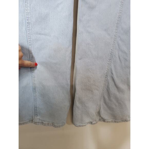 Free People Gilmore Wide Leg Jeans Womens 27 Light Wash Retro Flare High Rise - Picture 6 of 15